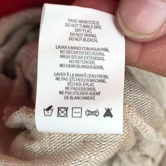 Thread & Supply Womens  Wide Leg Pants Small Beige Casual Linen Drawstring Baggy - Picture 10 of 12